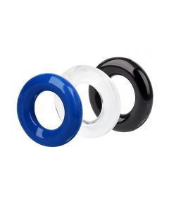 Cock Ring set (3pcs) clear/blue/black