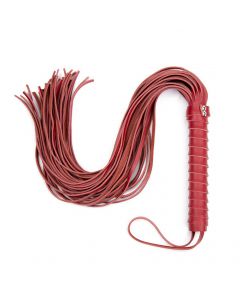 Leather flogger 64cm red