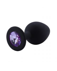 Rosebud Silicone Anal Plug medium Black - Light Violett