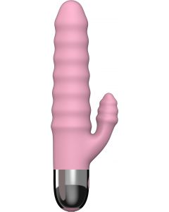 Driller vibrator-dual motor-rechargeable 6.9" Pink
