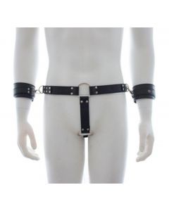 Collar Panty strap and wrist restraints black