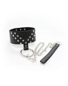 Neck collar with leash black
