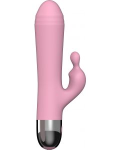 Rabbit vibrator-dual motor-rechargeable 6.9" Pink
