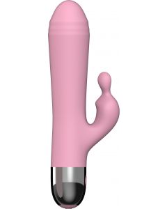 Rabbit vibrator-dual motor-rechargeable 6.9" Pink