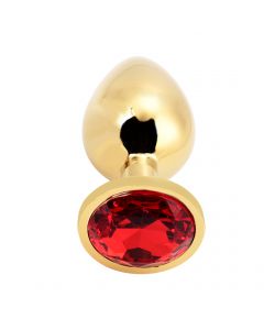 Rosebud Anal Plug large gold - red