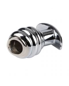 Ribbed Hollow Buttplug Silver