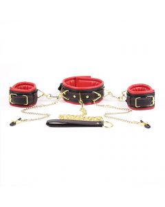 Collar with restraints black/red
