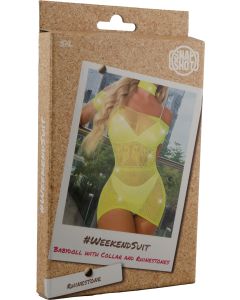 Babydoll with Collar and Rhinestones S/L - Yellow