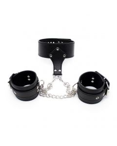 Neck to wrist restraints with chain black